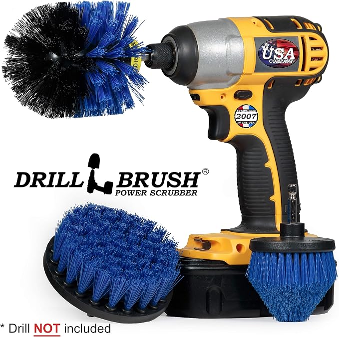 Drill Brush Aquatic Cleaning Brush Set - Fish Tank Accessories - Boat Accessories - Aquarium Scrubbing Kit - Swimming Pool Brushes - Pool Cleaning Household Set - Fish Tank Cleaner - Cleans Boat Seats