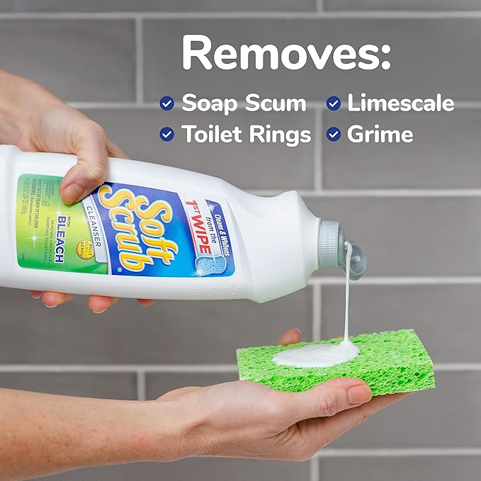 Soft Scrub Antibacterial Cleaner with Bleach Surface Cleanser, 36 Ounce (Pack of 6)