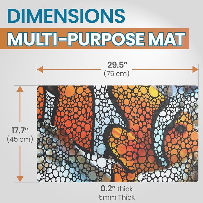 Flipper Luxurious Waterproof Aquarium Mat, Ideal for Fish Tank Cleaning, Anti-Slip Door Mat with Custom Art, Computer Mat, and Desktop Mat - Long Lasting and Durable