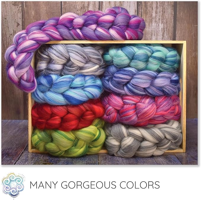Festival Merino Wool Fiber. Colorful Combed top roving for Hand Spinning, Needle Felting, Wet Felting, soap Making and Dryer Balls.Luck of the Irish
