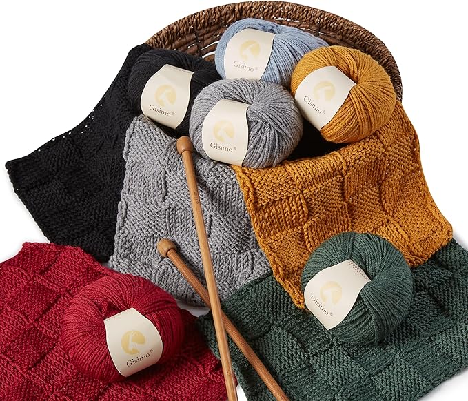100% Merino Wool Yarn, 6-Ply Luxurious and Soft Yarn for Hand Knitting & Crocheting, 1.76 OZ/50g, 127 yds/116 Meters (Pumpkin, 1 Ball)
