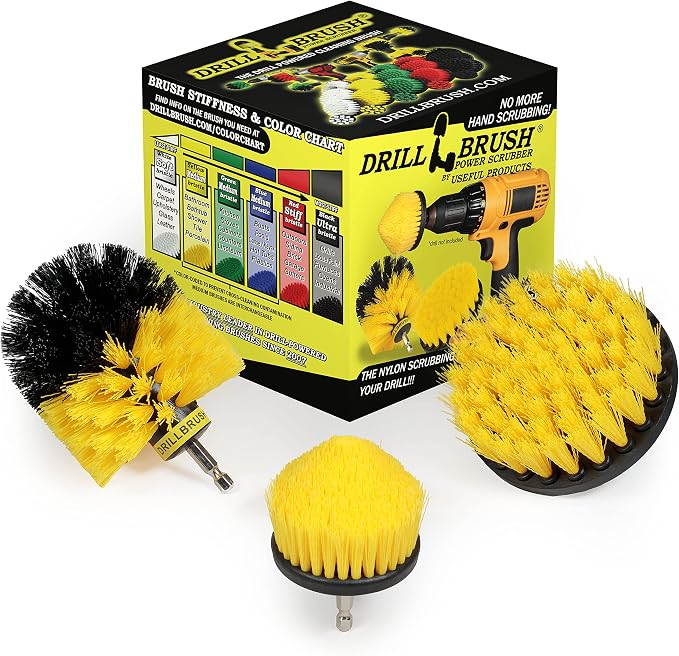 Toilet Bowl Cleaner - Toilet Brush - Bathroom Cleaner - Bathroom Drill Brush Set - Toilet Cleaner - Tile Floor Cleaner - Shower Cleaner Drill - Grout Cleaner- Bathroom Scrub Brush - Grout Tile Brush