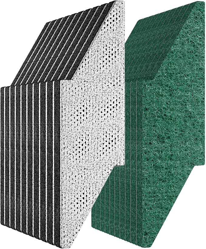 20 PCS Cleaning Cloths,10 PCS Cleaning Sponge and 10 PCS Wire Dishwashing Rags,BBQ Brush Accessory for Hillyfe Grill Electric Cleaning Brush,Disposable Replacement Cleaning Cloths,Easy to Install