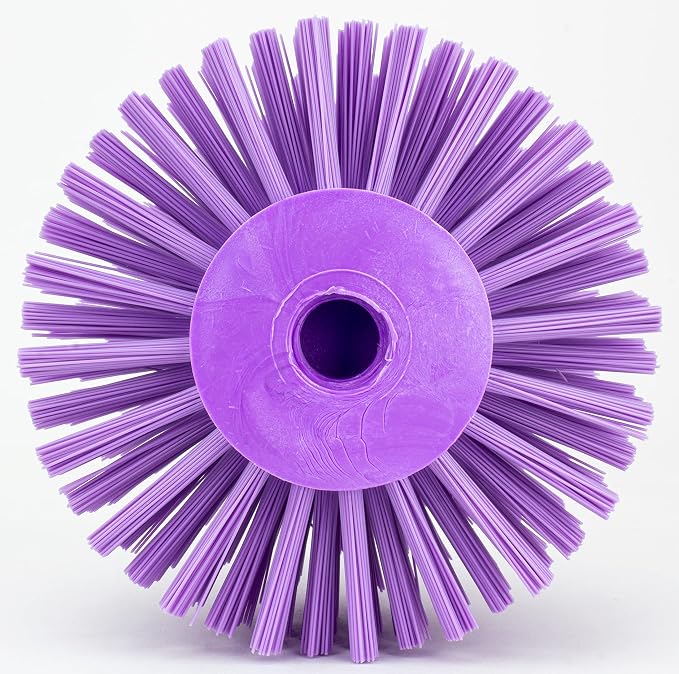 SPARTA Industrial Tank Brush Head Pipe Brush Head, Drain Brush with 3/4" Thread Hole (Handle Not Included) for Commercial Use, Plastic, 5 x 3.9 Inches, Purple (Pack of 2)