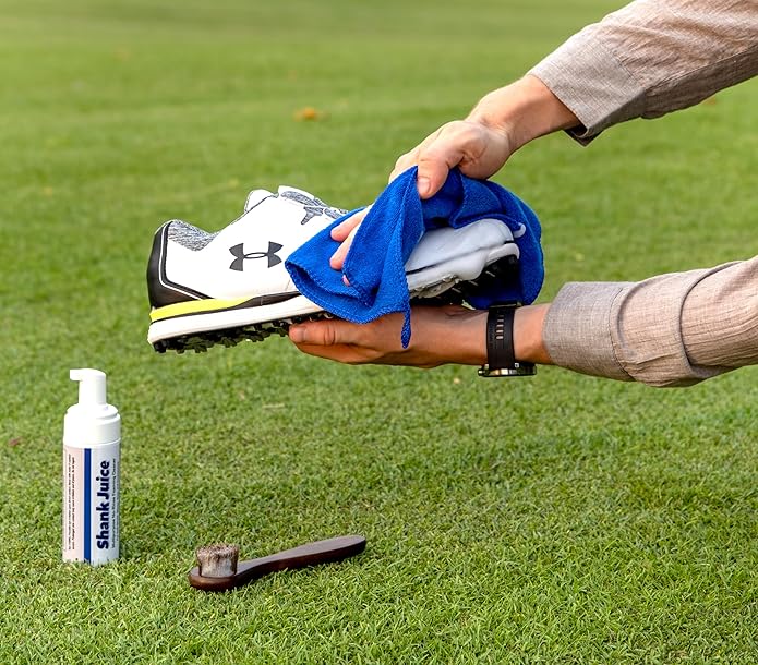 Clean Kit for Golf Shoes and Accessories - 6-item Kit: No Rinse Foaming Cleaner, Brush, Cloth, Cedar Inserts