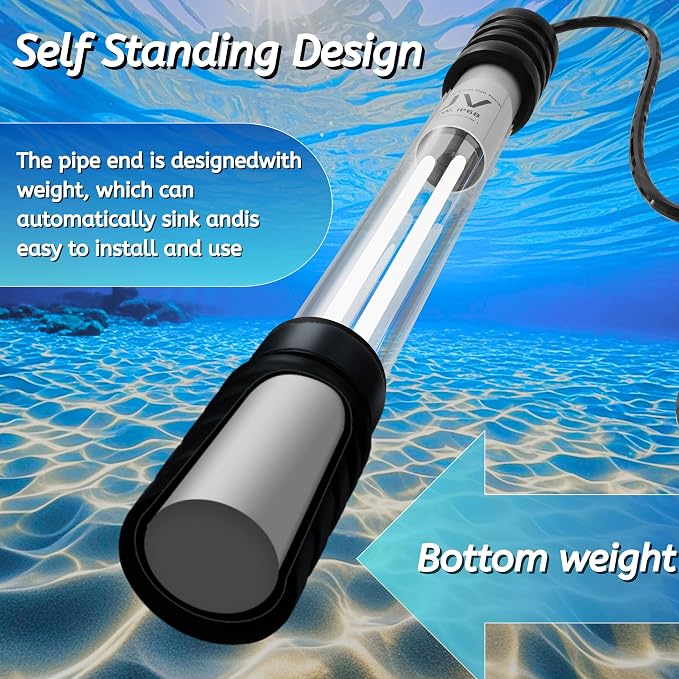 Pond UV Light for Fish Tank UV Pond Water Clarifier for 100-2000 Gallon UV Pond Filter for Koi Pond Swimming Pool,Spa,Large Fish Tank UV Light Aquarium for Outdoor Pond Algae Control（32W）