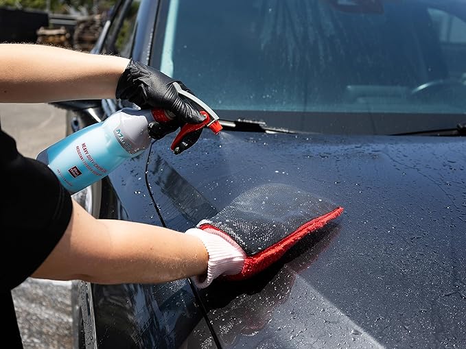 Maxshine Universal Red Clay Washing Mitt for Car Detailing – Microfiber Mitt Removes Contaminants from Paint, Glass, Chrome & Plastic – Clay Bar Alternative for Smooth, Clean Finish