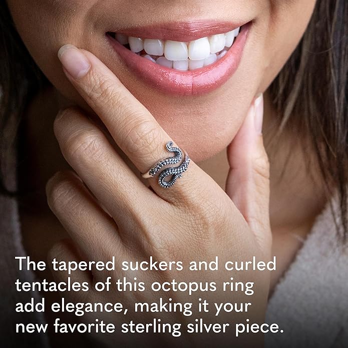 NINA DESIGNS Sterling Silver Rings - Adjustable Ring, Silver Jewelry for Women, 925 Sterling Silver, Gift for Women Women’s Rings