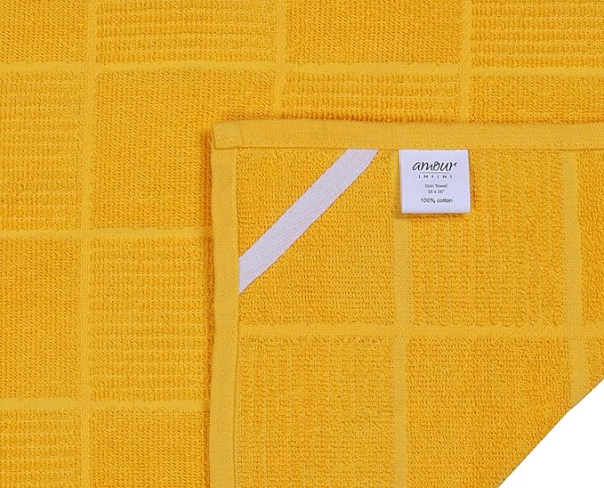 AMOUR INFINI Terry Dish Cloths Set of 8 Kitchen Towels Pack of 4 Highly Absorbent Super Soft Kitchen Reusable Quick Dry Dishcloths Set
