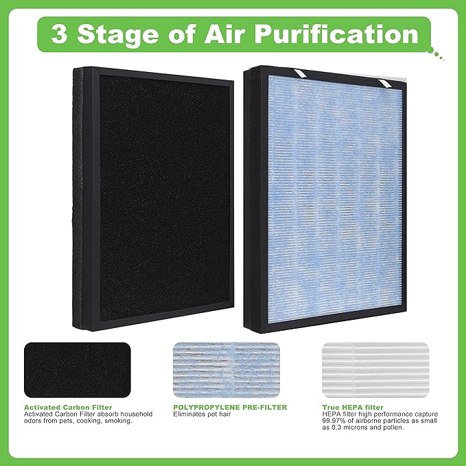 HSP002 Replacement Filter, Compatible with HSP 002 Smart True HEPA Air Purifier 2.0,1 Pack