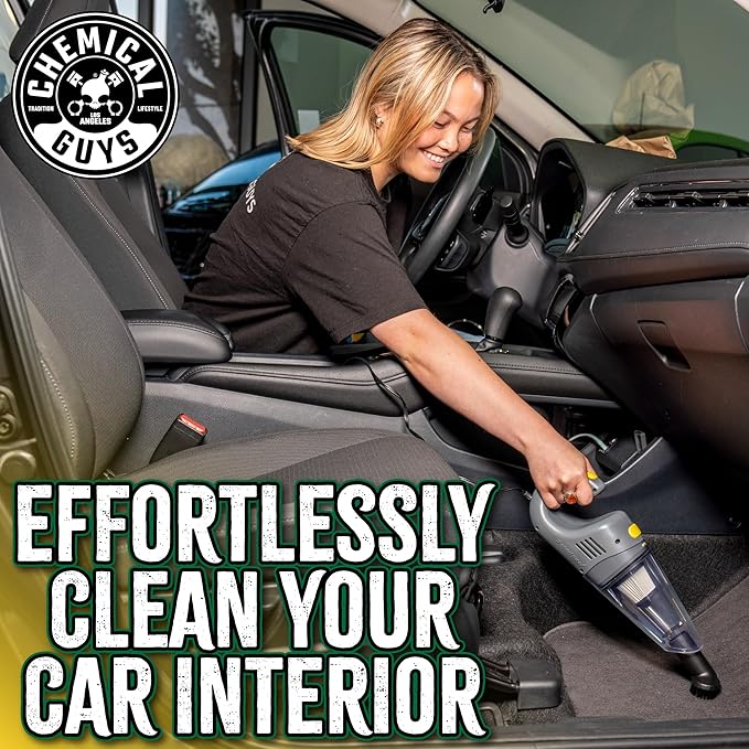 Chemical Guys EQP410315 DetailVac Handheld Portable Car Vacuum with Carpet & Upholstery Fabric Cleaning Kit (Great for Cars, Trucks, SUVs, RVs & More), 4 Item Kit
