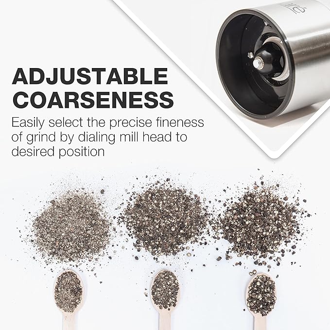 Eparé Bundle: Electric Salt or Pepper Grinder & Reusable Swedish Kitchen Dishcloth - Battery Operated Ceramic Burr Peppermill & Stylish & Washable Cellulose Paper Towel & Sponges Alternative