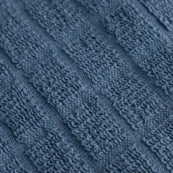 Ritz Premium Kitchen Towel and Dish Cloth Value Set: Highly Absorbent, Super Soft, Long-Lasting, 100% Cotton Checked and Solid Hand Towels, Tea Towels, Bar Towels - 6 Pack, Federal Blue