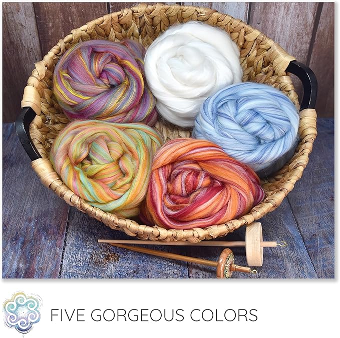 Living Dreams Yarn Merino and Rayon Derived from Bamboo Fiber Blend. Super Soft Combed Top Roving for Hand Spinning, Needle Felting, Wet Felting, soap Making and Dryer Balls. Natural White