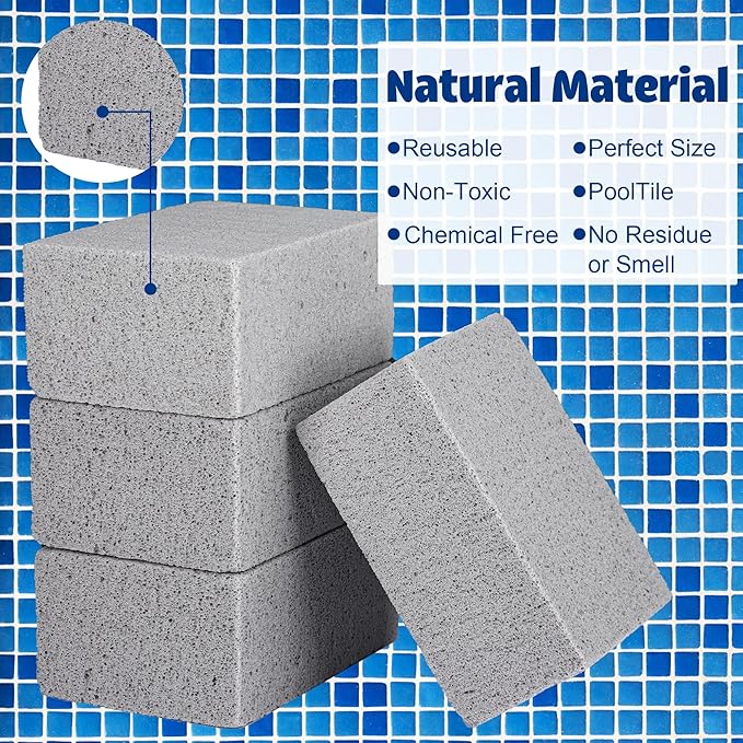 8 PCS Pool Pumice Stone Pool Cleaning Pumice Block Swimming Pools Tile Cleaner Stone for Pools Spa Kitchen Bathroom Grout Concrete Cleaning
