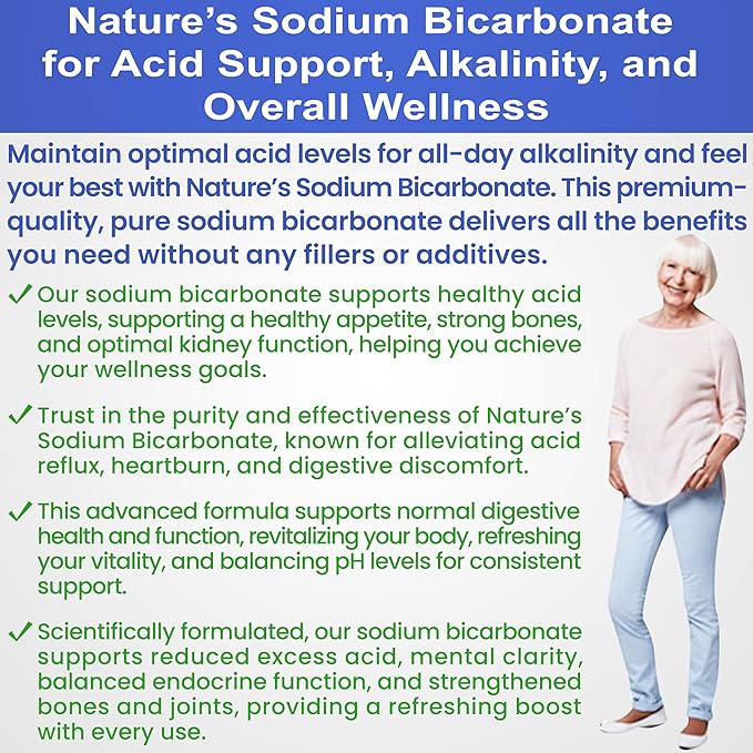 Sodium Bicarbonate Aluminum Free Organic Use bicarbonato de sodio para tomar. Chemical free For Health & Wellness. Bicarbonate of Soda Powder instead of sodium bicarbonate tablets 3.5 Ib