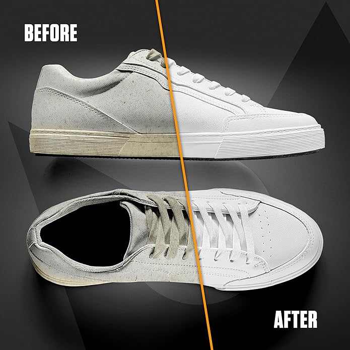 Sneaker Whitener Kit – All-in-One Shoe Whitening & Cleaning Set with Sneaker Paint, Sole Paint, Cleaner Solution & Hi-Tech Microfiber Cloth – Restores White Sneakers & Covers Scuffs
