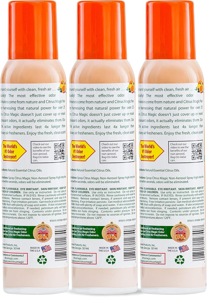 Citrus Magic Natural Odor Eliminator Air Freshener Spray (Orange Blast) and Citrus Magic Pet Odor Absorbing Solid Air Freshener