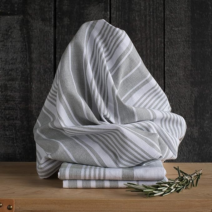Now Designs Jumbo Pure Kitchen Towel, London Grey, Set of 3