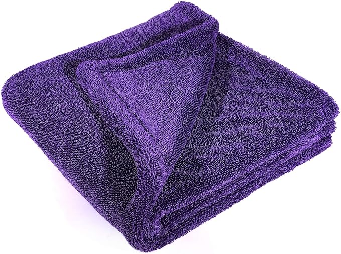 Maxshine 24" x 36" Universal Purple Duo Twisted Microfiber Towel (1200GSM) – Large, Plush, Rinse-Free Double-Sided Drying Towel – Super Absorbent Microfiber for Drying