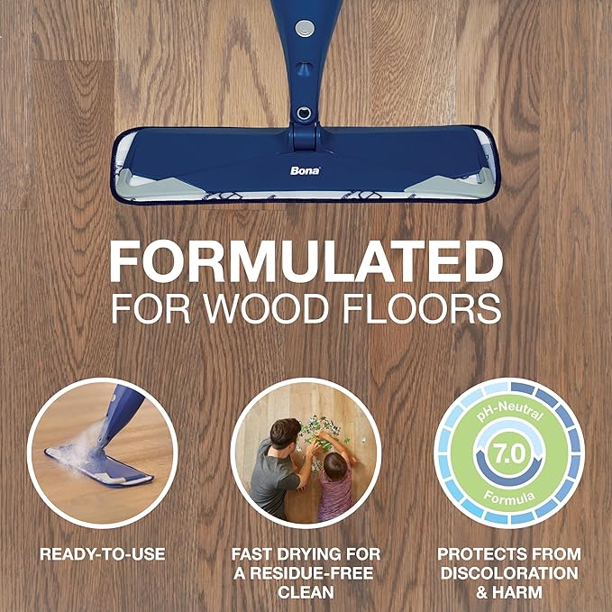 Bona Hardwood Floor Cleaner Refill - 128 fl oz - Unscented - Refill for Bona Spray Mops and Spray Bottles - Residue-Free Floor Cleaning Solution for Wood Floors