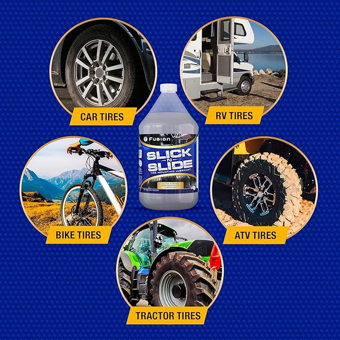 Slick-n-Slide - Tire Lube for Changing Tires, Tire Mounting Lube | Universal Lube for Car, Truck, Bike, Tractor | Tire Bead Sealer, Tire Slime Sealant, Bike Tire Sealant | Wheel Tools (1 Gallon)