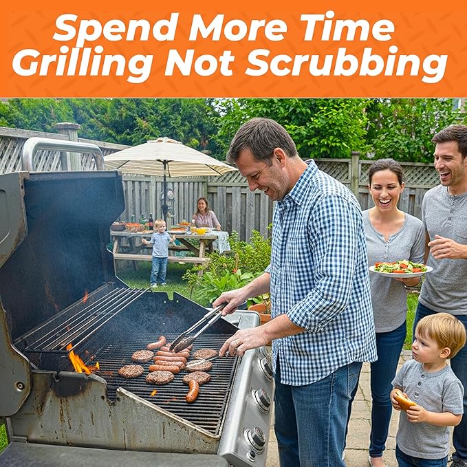 Proud Grill Company Q-Swiper 2-Minute Miracle Grill & Grate Cleaner with Scrub Clean Cloth - Degreaser Spray for BBQ, Oven, Stove, Kitchen Tops & Surfaces, Grate & Grease Remover, Smoker Cleaning Kit