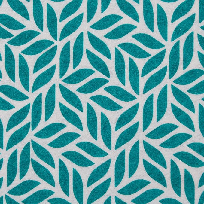 DII Fridge Liner Collection Non-Adhesive, Cut to Fit, 12x24, Teal Abstract Leaf, 6 Piece