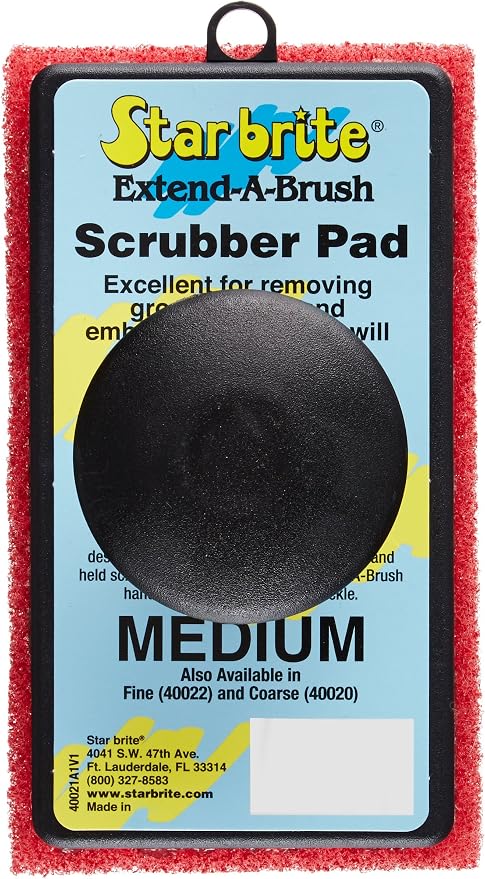 STAR BRITE Premium Golden Teak Oil - Sealer, Preserver & Finish for Outdoor Teak & Other Fine Woods - Step 3-16 OZ (085116PW) & Scrubber/Medium (Red) (040021P)