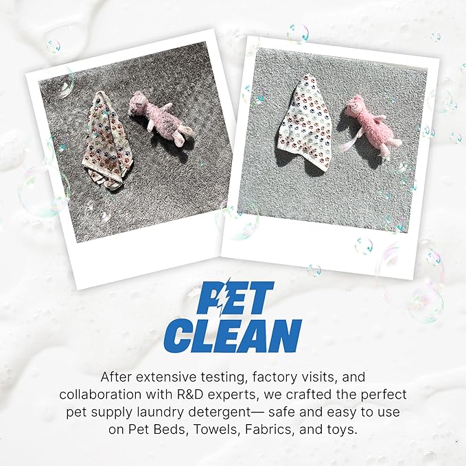 Pet Clean Laundry Detergent, Stain Remover, Oxy Cleaner Powder, Carpet Freshener, Pet Odor Remover, Unscented Enzymatic Laundry Detergent, Safe on Pet Bedding & Fabrics