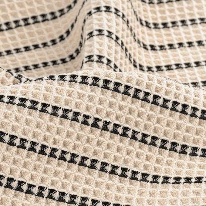 POLYTE 430 GSM Microfiber Oversize Quick Dry Lint Free Bath Towel, 60 x 30 in, 4 Pack (Waffle Weave)