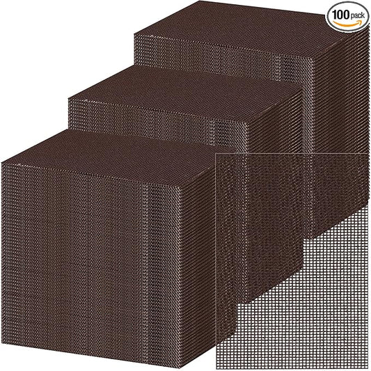Reallnaive 100 Pack Griddle 4x5.5'' Screen Grill Cleaning Screens Pre-treated Abrasive Mesh Pads for Flat Top Stainless Steel Griddle Cleaning Accessories Bundle