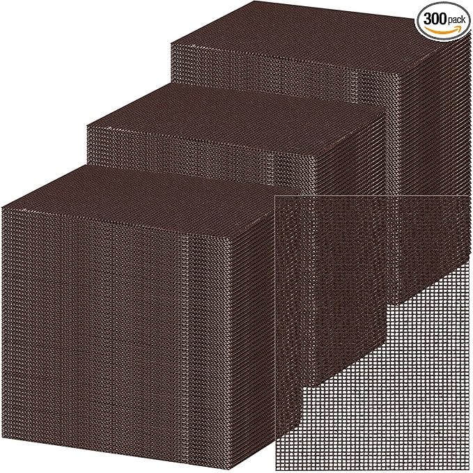 Reallnaive 300 Pack Griddle 4x5.5'' Screen Grill Cleaning Screens Pre-treated Abrasive Mesh Pads for Flat Top Stainless Steel Griddle Cleaning Accessories Bundle