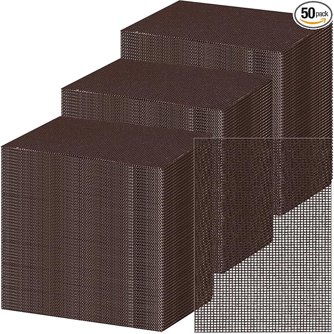 Reallnaive 50 Pack Griddle 4x5.5'' Screen Grill Cleaning Screens Pre-treated Abrasive Mesh Pads for Flat Top Stainless Steel Griddle Cleaning Accessories Bundle