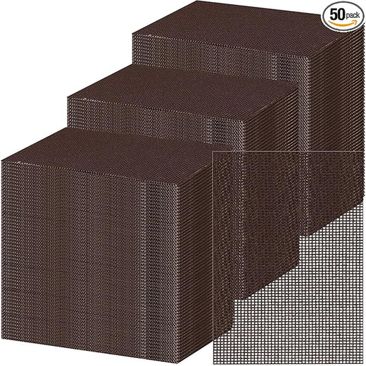Reallnaive 50 Pack Griddle 4x5.5'' Screen Grill Cleaning Screens Pre-treated Abrasive Mesh Pads for Flat Top Stainless Steel Griddle Cleaning Accessories Bundle