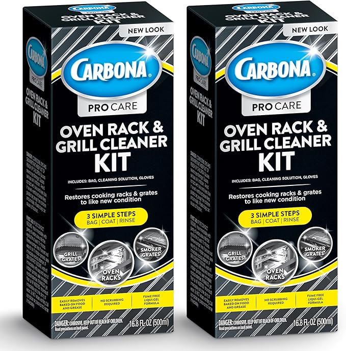 Carbona Oven Rack & Grill Cleaner | Eliminates Thick Grease & Build-Up | Griddle & BBQ Cleaning Solution | 16.8 Fl Oz, 2 Pack