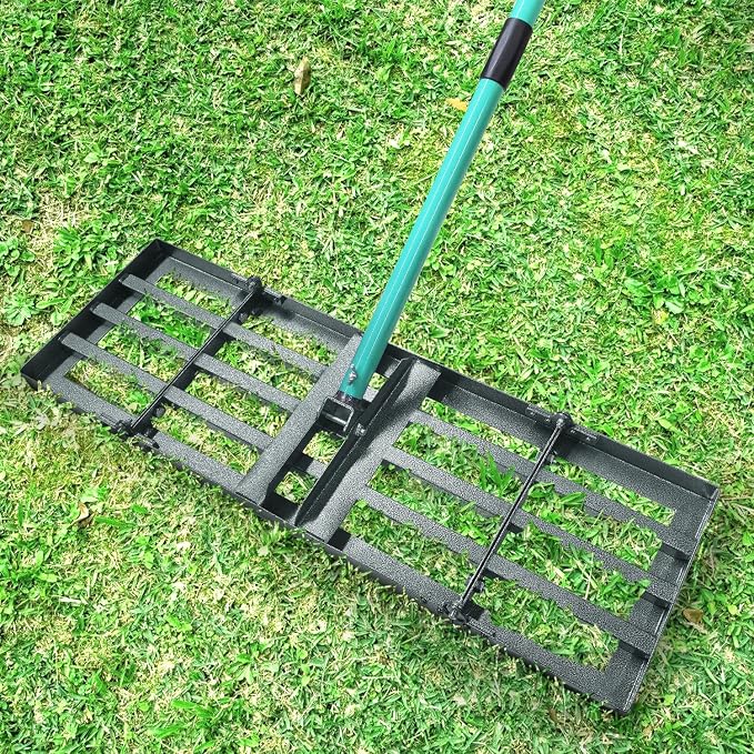 Breeze Touch Lawn Leveling Rake, 30 Inch Yard Lawn Leveling for Soil with 78" Adjustable Steel Handle, Heavy Duty Effort Saving Landscape Lawn Leveler for Yard Garden Soil Sand Dirt Grass
