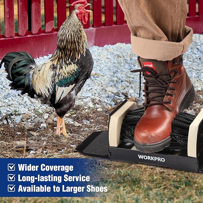 WORKPRO Boot Brush Scraper Extra Wide, Shoe Cleaner Brush, Boot Scrubber, Heavy Duty Boot Cleaning Brush Outdoor