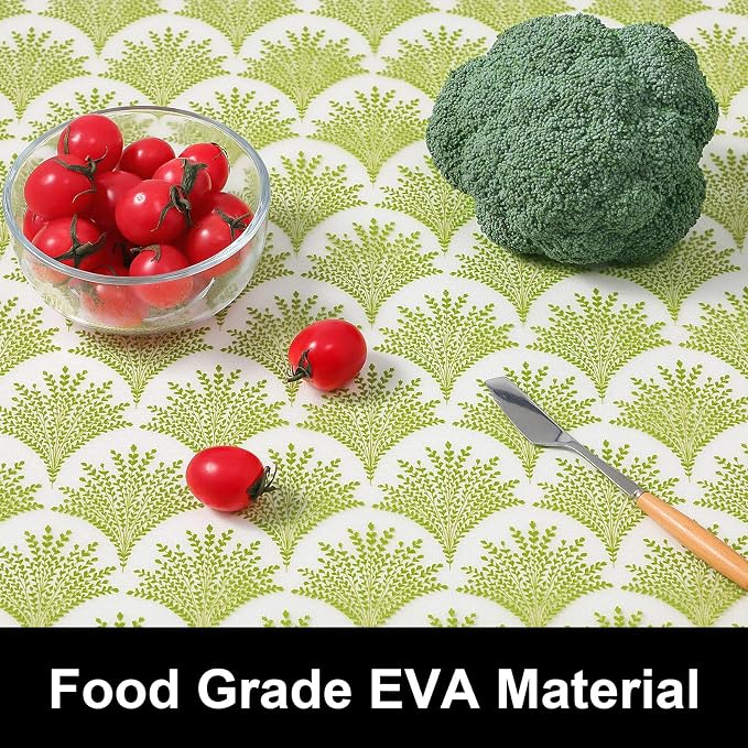 Cooyes Shelf Liners for Kitchen Cabinets, Refrigerator Liners Waterproof & Oil-Proof Kitchen Cupboard Liner Drawer Mats EVA Material Non Adhesive Fridge Liner for Shelves（11.8" W x 118" L）