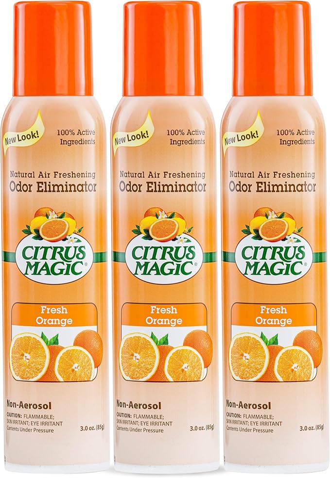 Citrus Magic Natural Odor Eliminator Air Freshener Spray (Orange Blast) and Citrus Magic Pet Odor Absorbing Solid Air Freshener