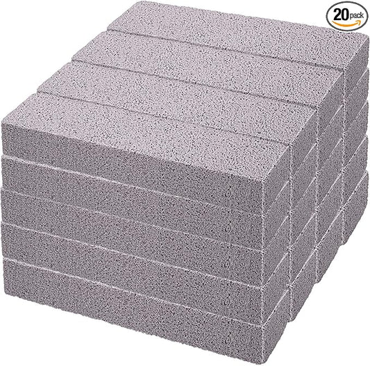 Chinco 20 Packs Pumice Stone for Cleaning, Scouring Pad Removing Stain Grime Without Leaving Scratches for Kitchen Oven Stove Home Bathroom Toilet Pool House Cleaning Supplies