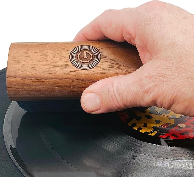 GrooveWasher Vinyl Record Cleaning Kit – Handcrafted Hardwood Handle with Scratch-Free Microfiber Pad, Essential LP Care System Includes G2 Cleaning Fluid Spray + Bonus, Erase Fingerprint Oils & Dirt