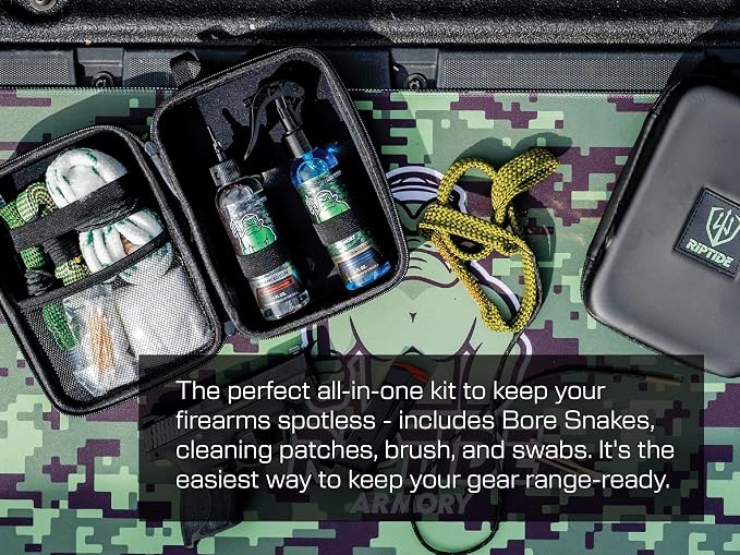 Riptide Armory Advanced Gun Cleaner & CLP+ Graphene 2 Step Kit - Clean, Lube, Protect Long-Lasting Formula - Nano Coat Technology - Veteran Founded & Formulated by Former US Navy Seal