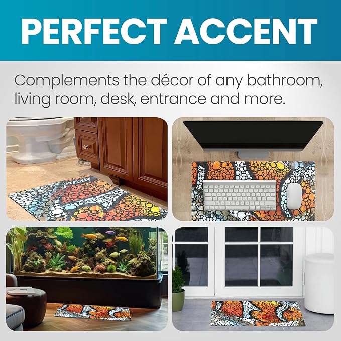 Flipper Luxurious Waterproof Aquarium Mat, Ideal for Fish Tank Cleaning, Anti-Slip Door Mat with Custom Art, Computer Mat, and Desktop Mat - Long Lasting and Durable