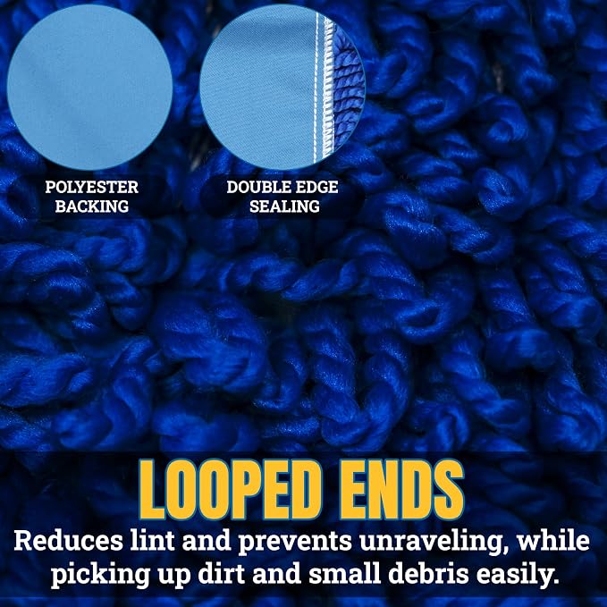 KLEEN HANDLER 36" Microfiber Dust Mop with Frame and 61" Extendable Clip-On Handle (2 Mop Heads, 1 Frame, 1 Handle), Commercial Dust Mop Kit for Floor Cleaning