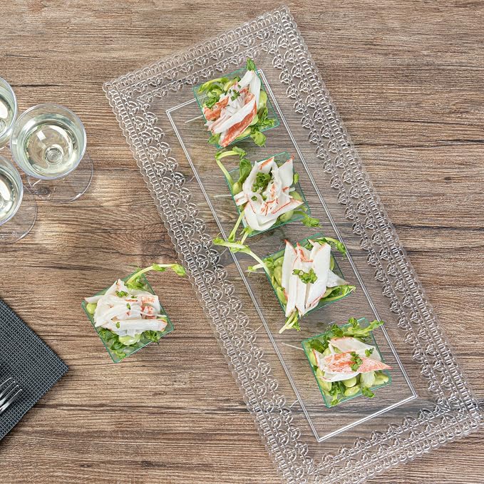 Restaurantware 2 Ounce Mini Kova Cups 20 Square Small Appetizer Cups - Lids Sold Separately Heavy-Duty Seagreen Plastic Parfait Cups Serve Mousse Puddings Or Samples For Weddings Or Parties