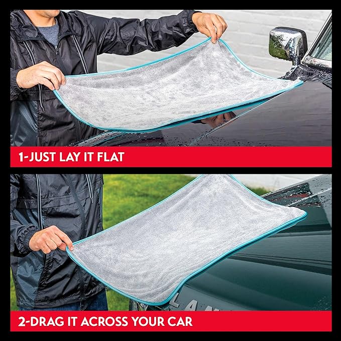 Griot's Garage PFM Microfiber Drying Towel for Car Wash and Auto Detailing, High Absorbency, Machine Washable, Small, 28"x 20", 55504