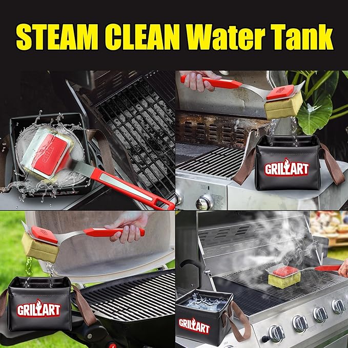GRILLART Grill Brush Bristle Free & Water Soak Tank (Bundle)