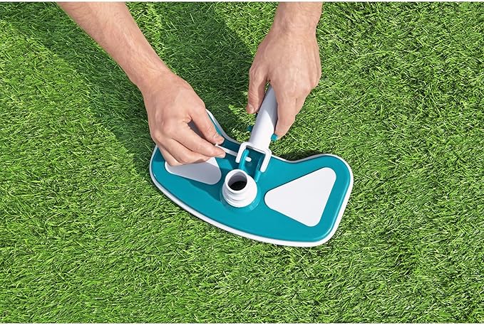 Bestway Flowclear AquaClean 110 Inch Pool Vacuum for 20 Feet Above Ground Pools with Removable Debris Bag, Suction Nozzle, Skimmer Head, and Adapters