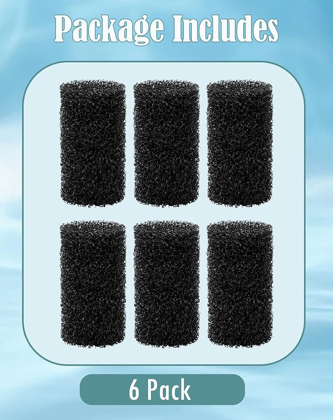 6 Pcs Prefilter Sponge Filter Compatible with Fluval AC20/AC30/AC50 Power Filter Replacement Foam Sponge for Freshwater Saltwater Aquariums, Protect Small Fish Shrimp and Fry